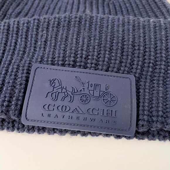Coach Patch Beanie Hat Blue - Picture 3 of 14